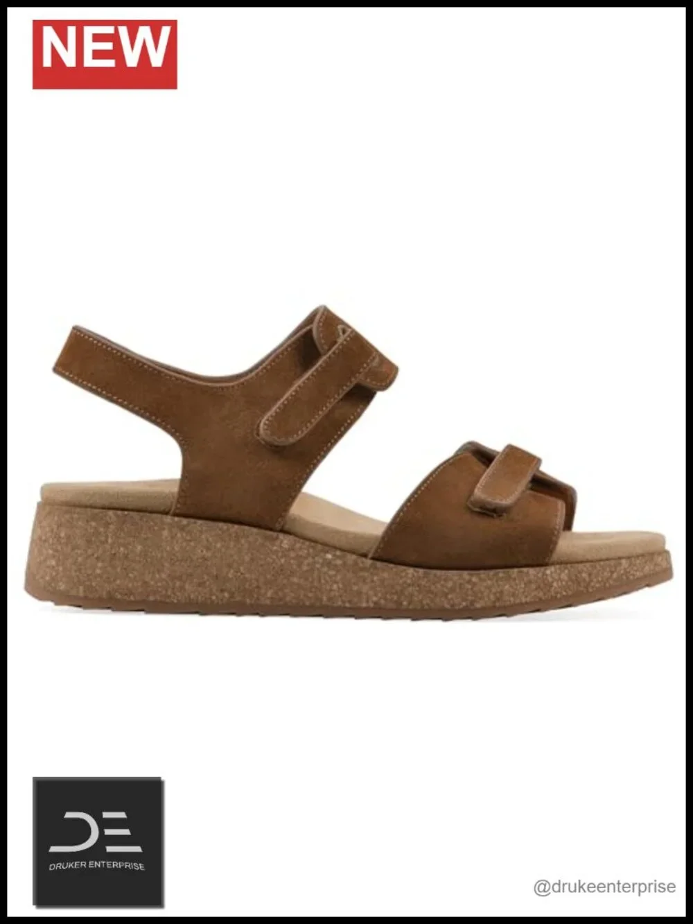 White Mountain Women's Gelato Mini-Wedge Sandal Leather Adjustable Straps